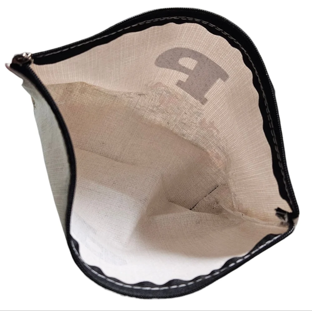 Floral Canvas Zip Pouch with Black “P” Monogram